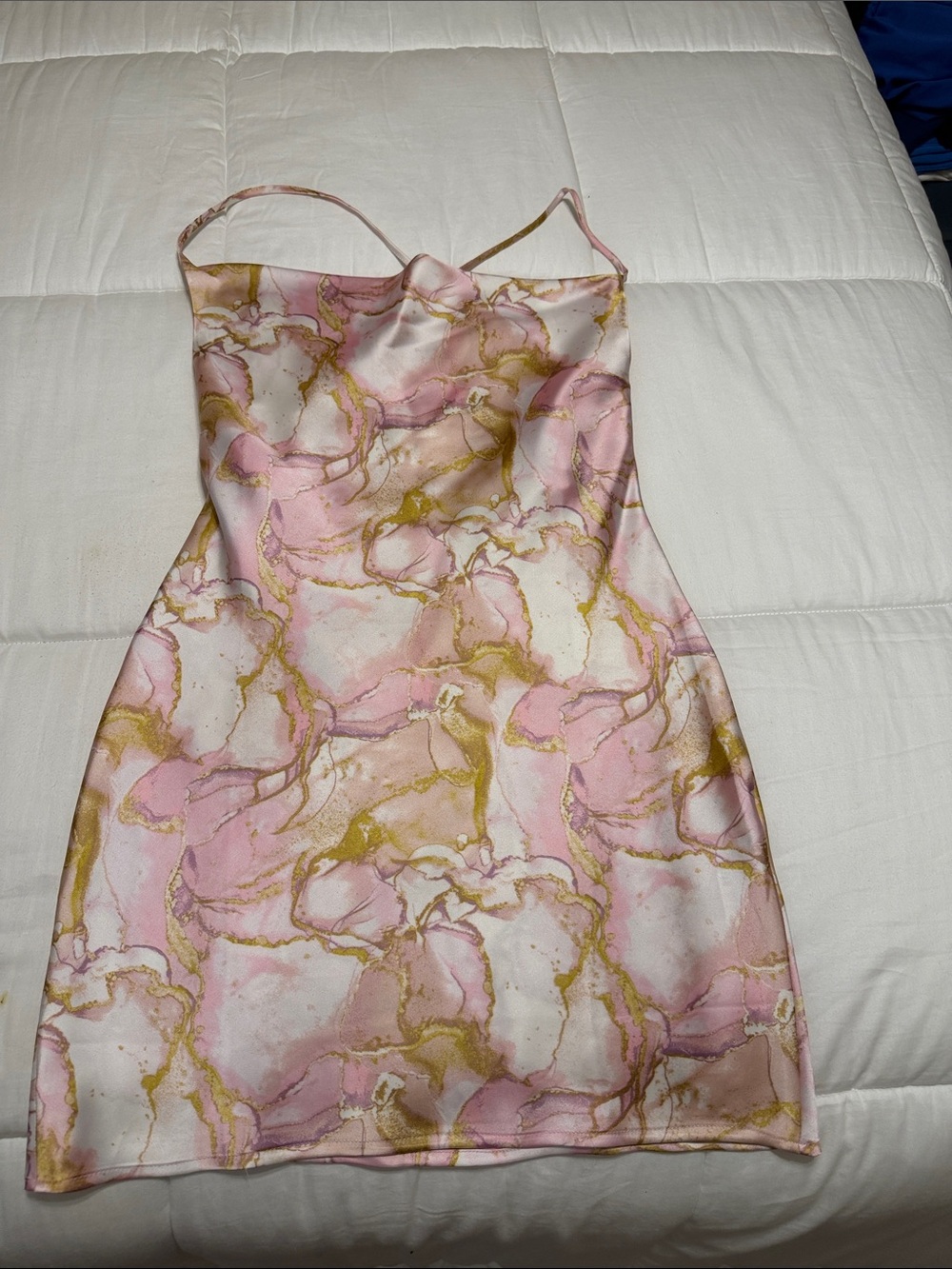 Forever 21 Pink Marble Satin Dress